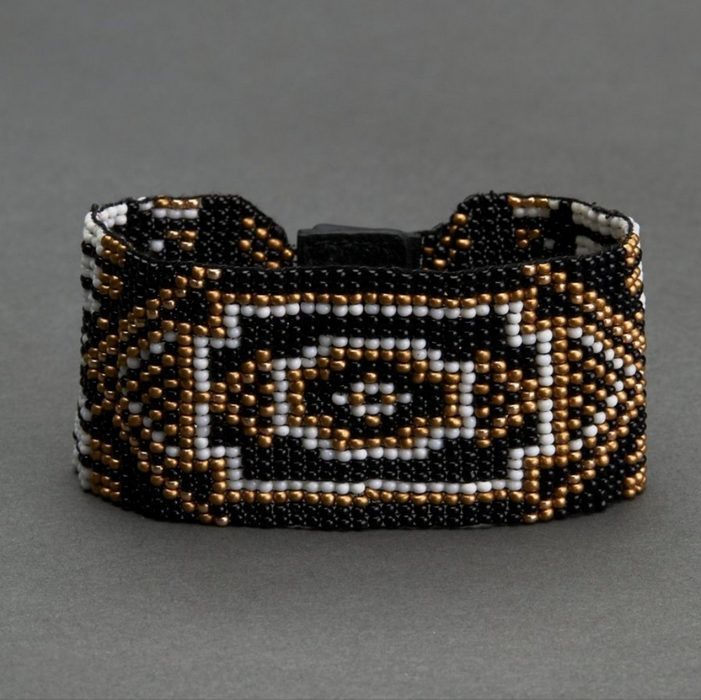 LUCKY BRAND Geometric Beaded Statement Wrap Bracelet